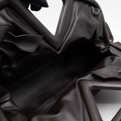 The Point Triangle Bag Medium Brown Intrecciato Jacquard