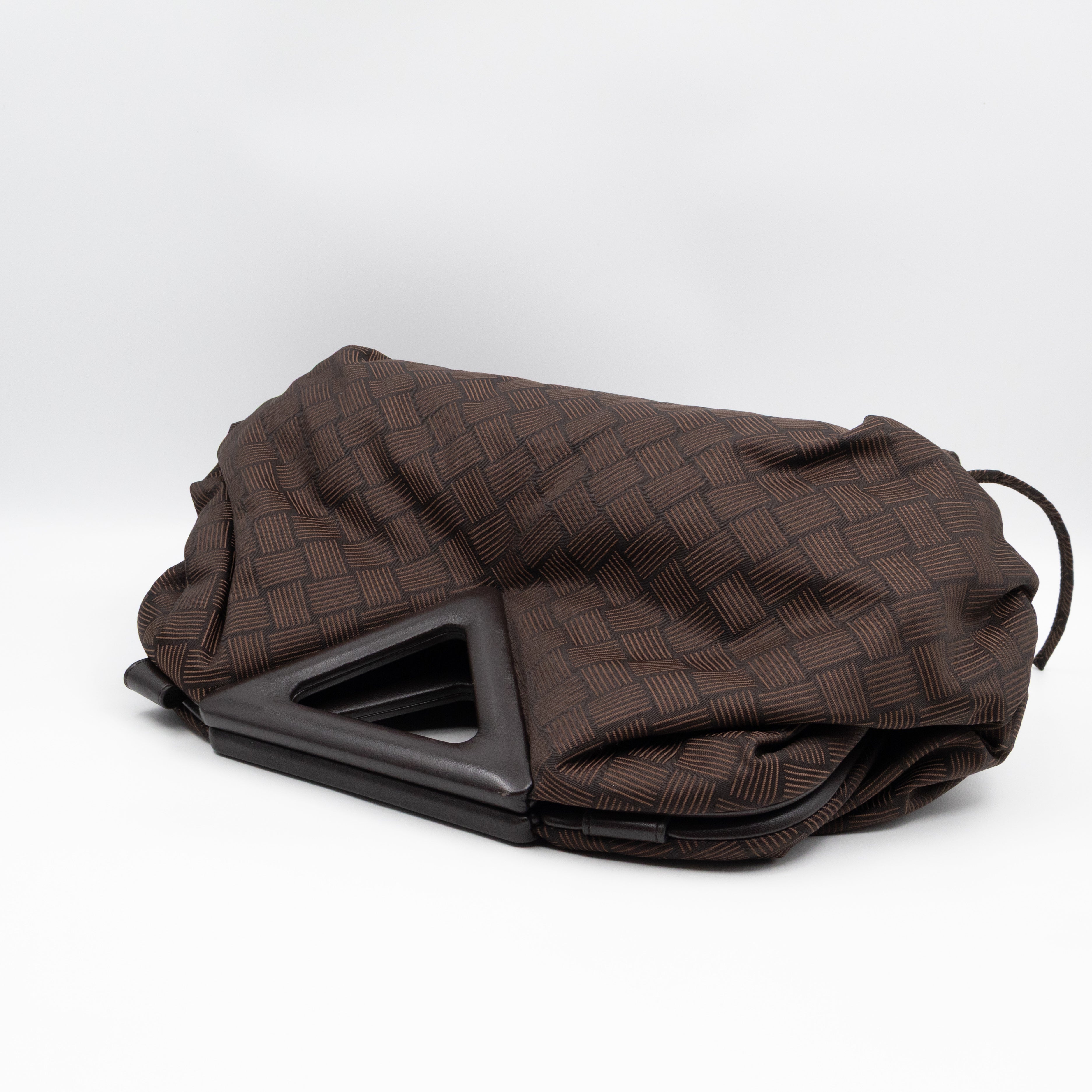 The Point Triangle Bag Medium Brown Intrecciato Jacquard