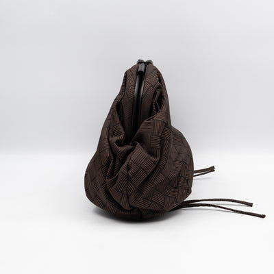 The Point Triangle Bag Medium Brown Intrecciato Jacquard