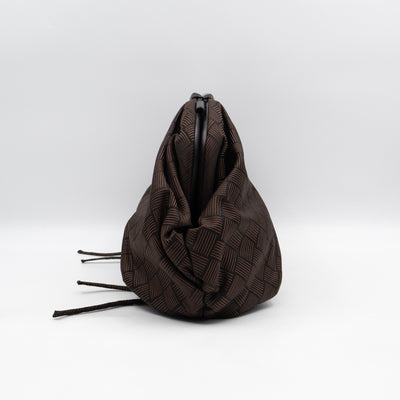 The Point Triangle Bag Medium Brown Intrecciato Jacquard