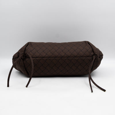 The Point Triangle Bag Medium Brown Intrecciato Jacquard