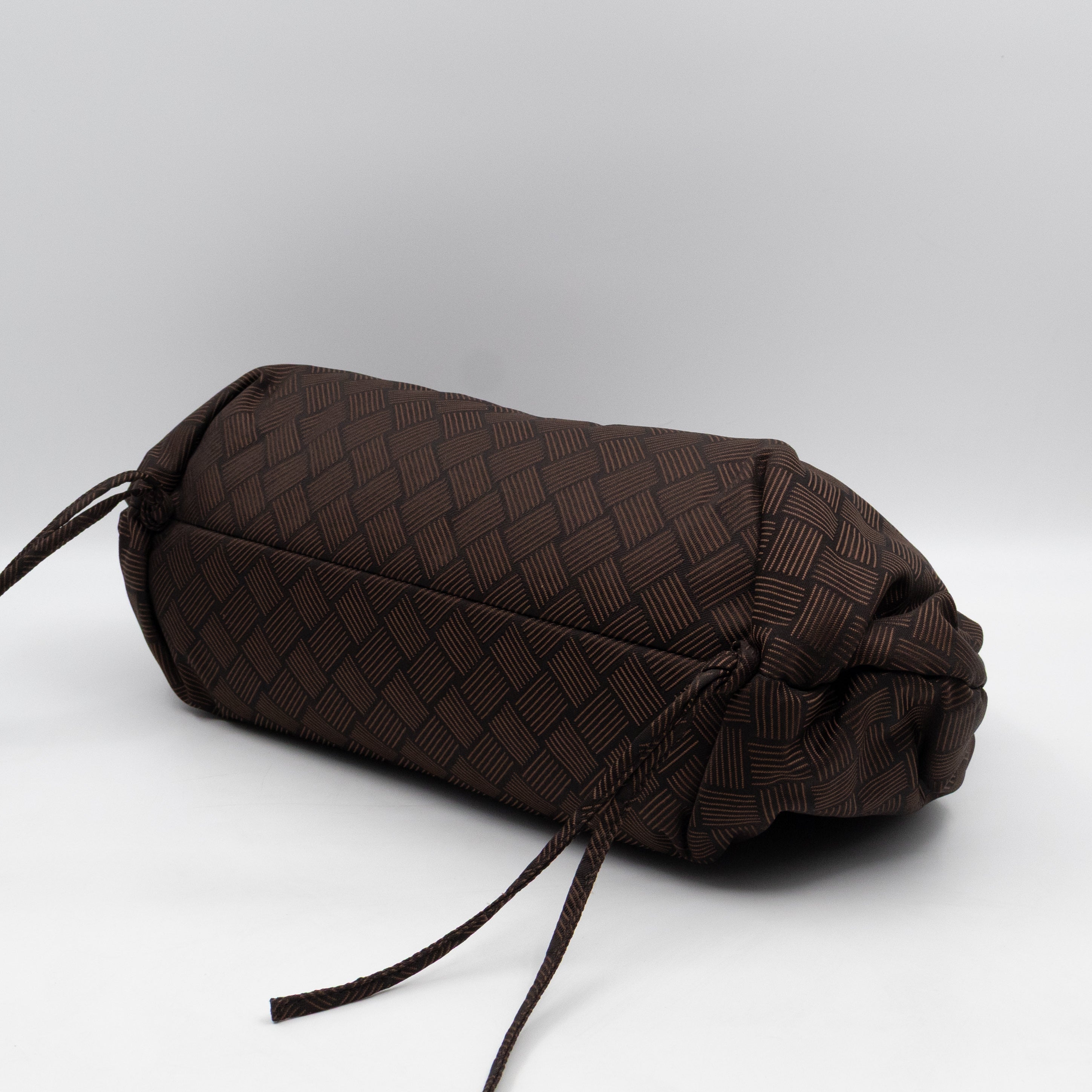 The Point Triangle Bag Medium Brown Intrecciato Jacquard