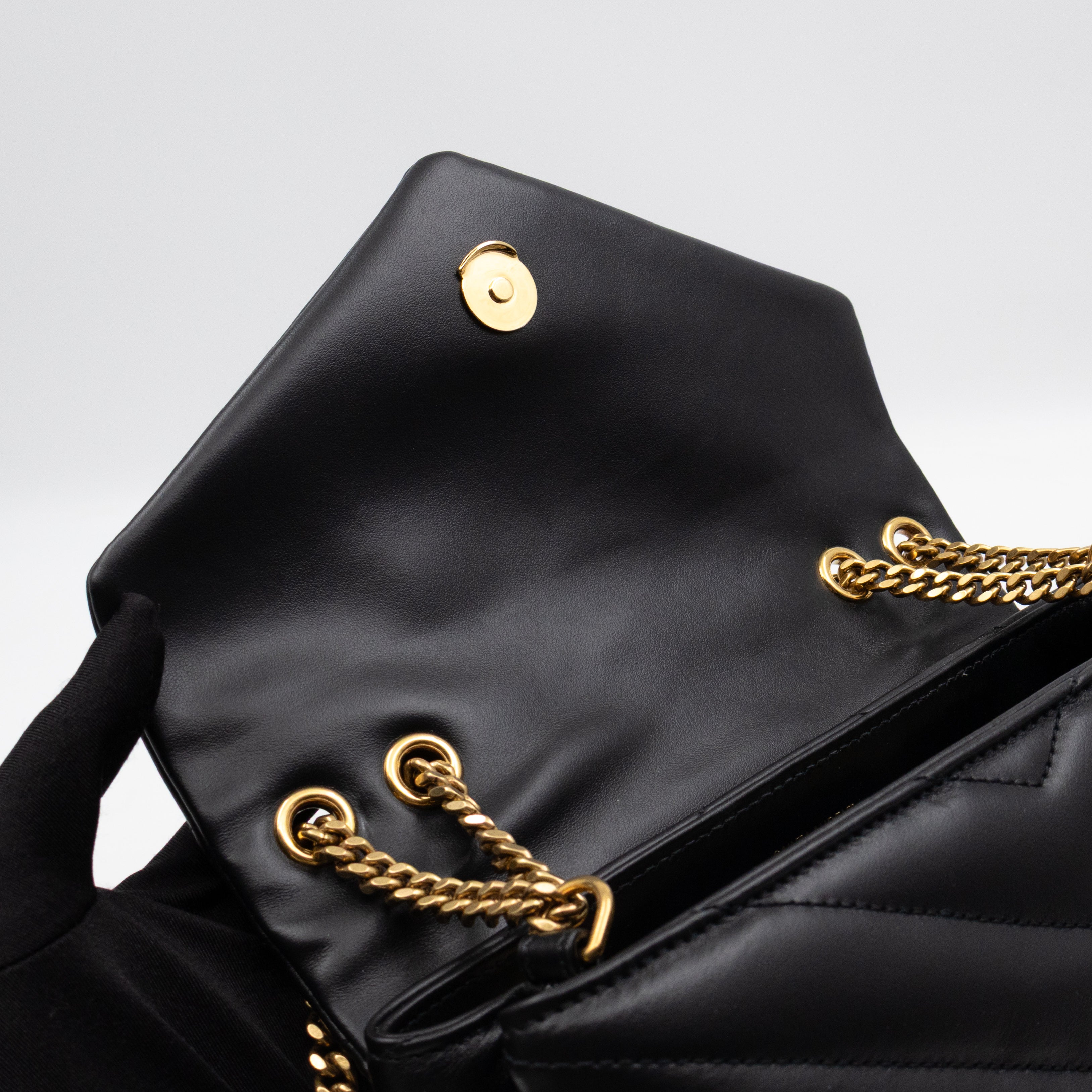 Loulou Small Black Leather