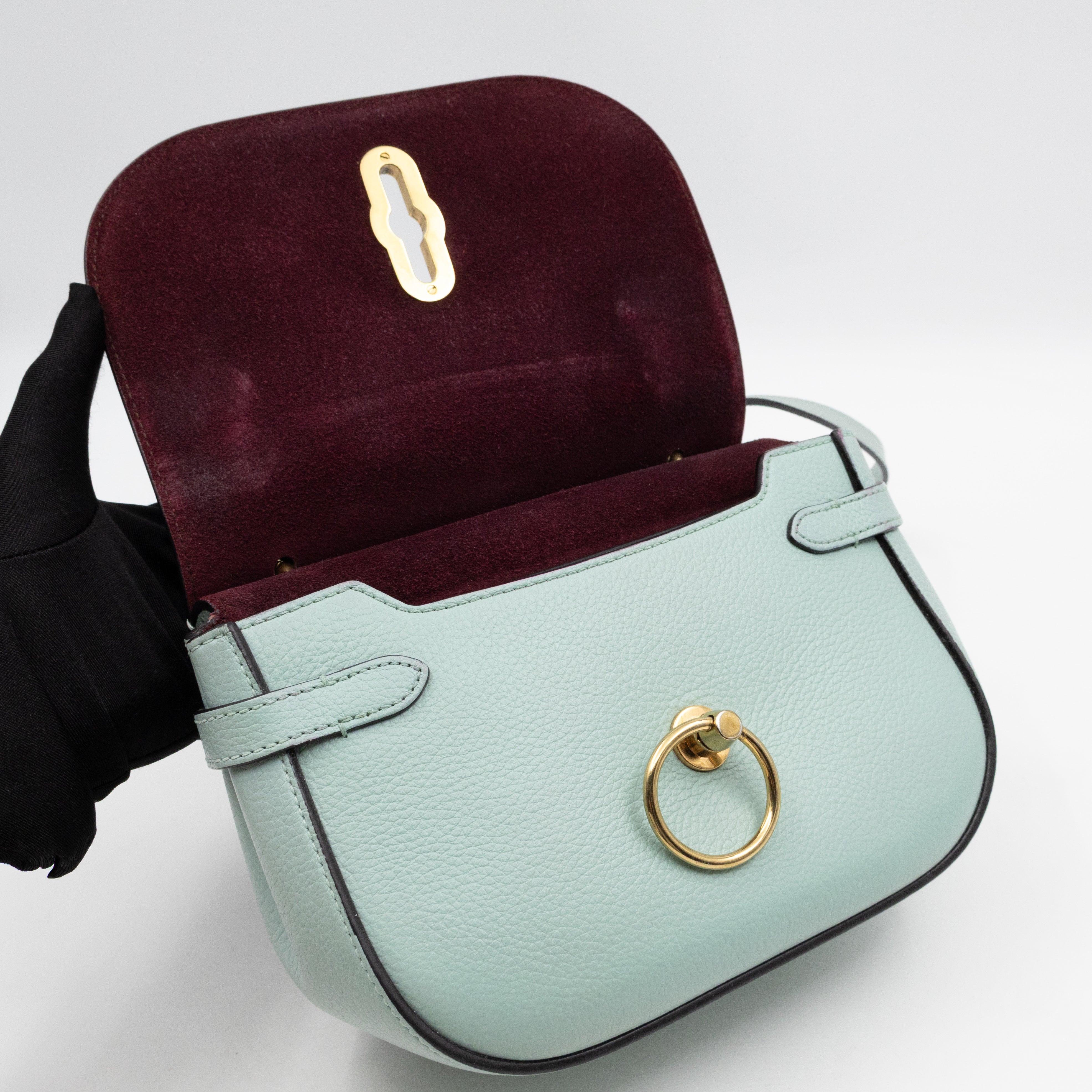 Amberley Small Satchel Light Blue Leather