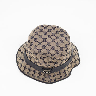 Bucket Hat GG Canvas Denim Blue