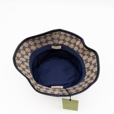 Bucket Hat GG Canvas Denim Blue