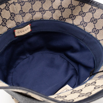 Bucket Hat GG Canvas Denim Blue