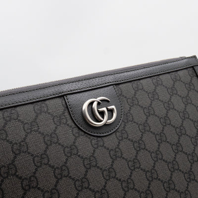 Ophidia GG Portfolio Clutch Grey GG Supreme