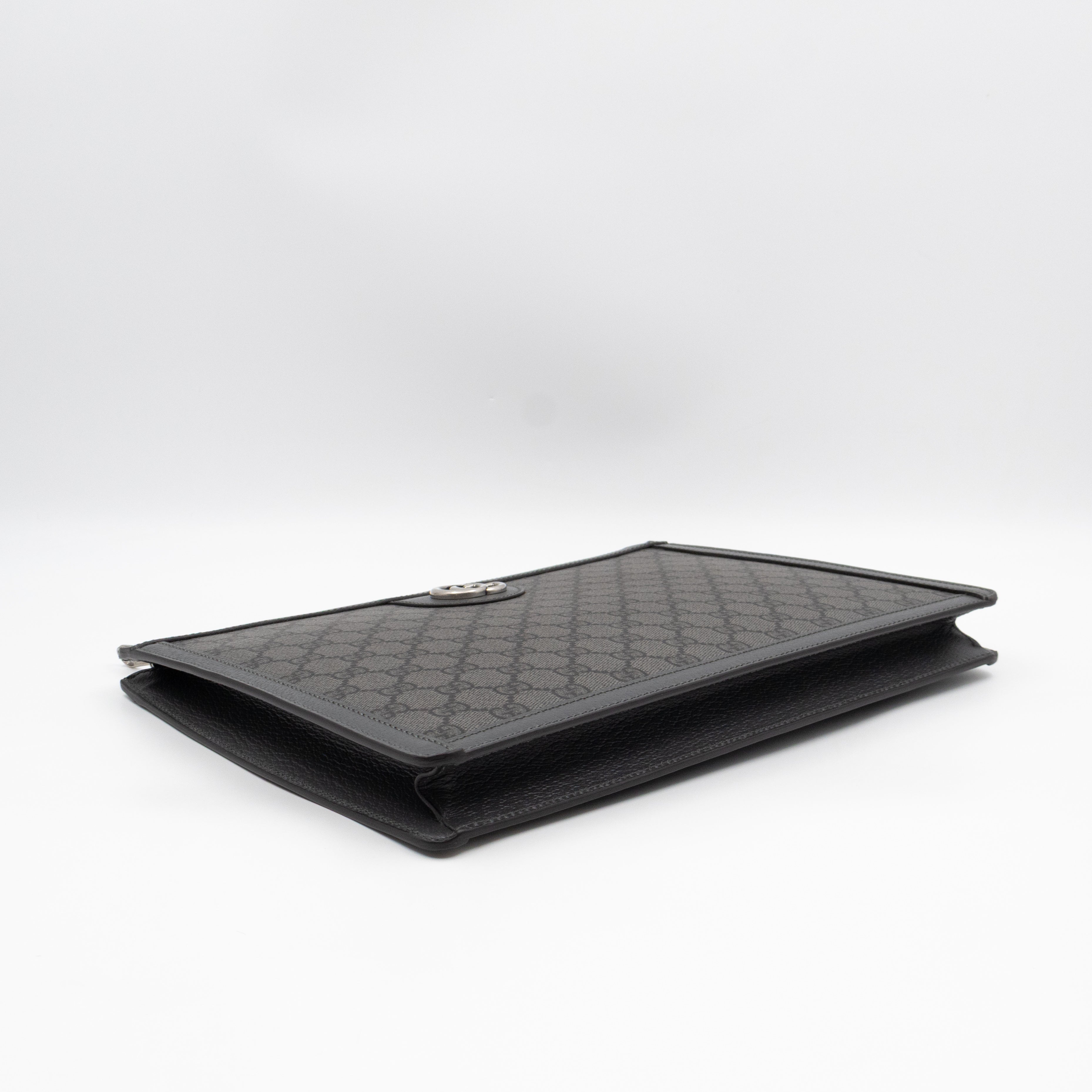 Ophidia GG Portfolio Clutch Grey GG Supreme