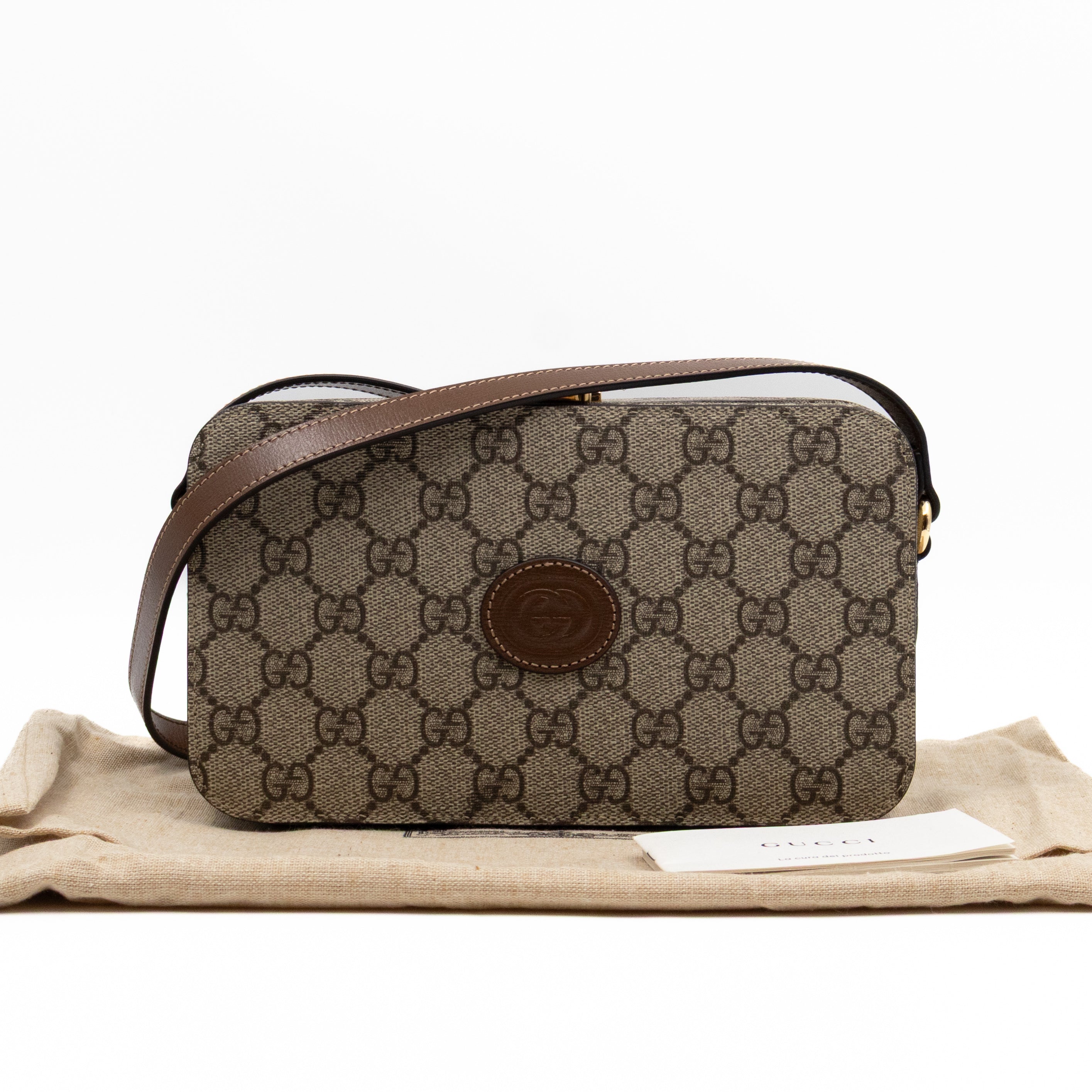 Mini Trunk Bag With Interlocking G GG Supreme Brown Leather