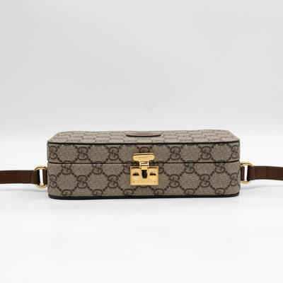 Mini Trunk Bag With Interlocking G GG Supreme Brown Leather