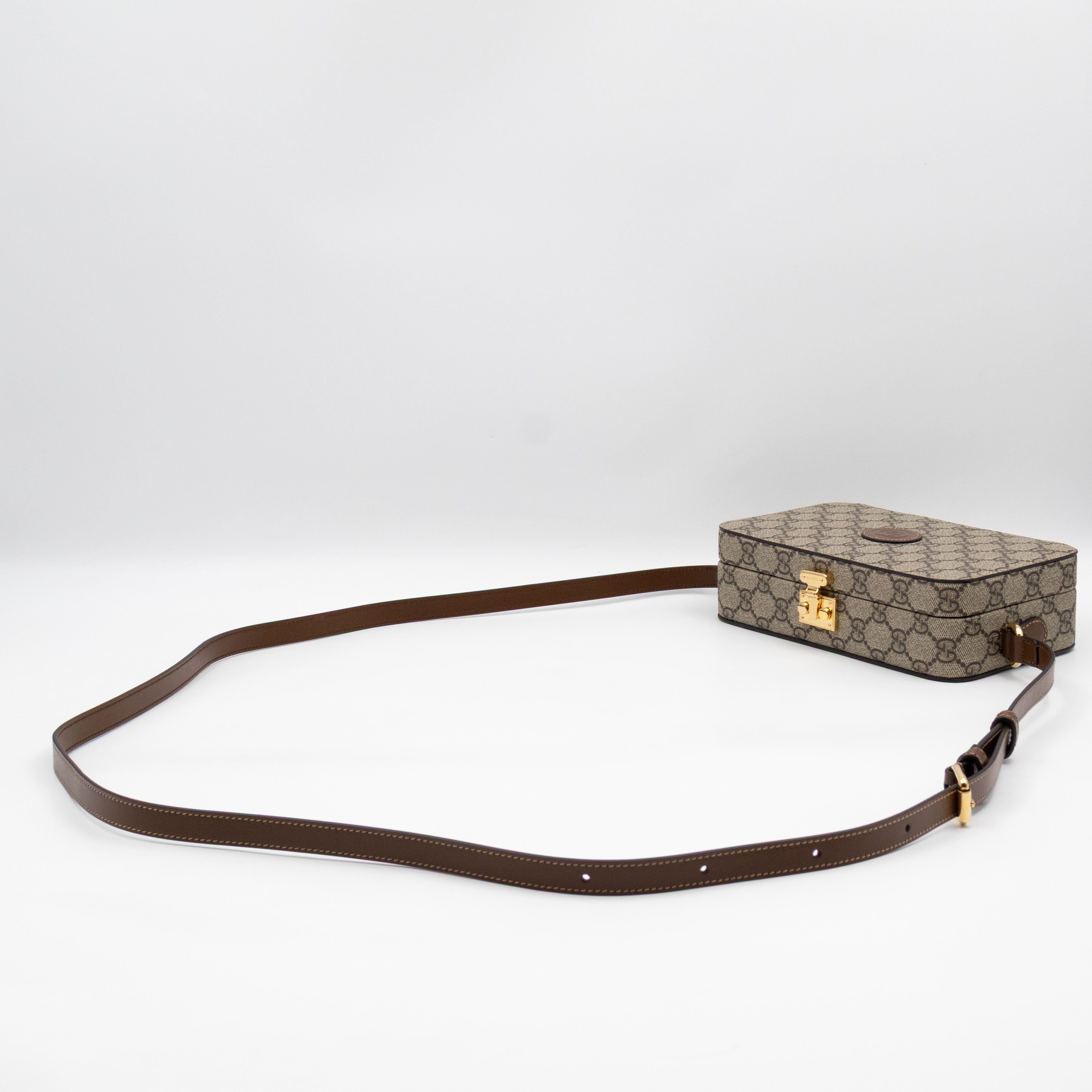 Mini Trunk Bag With Interlocking G GG Supreme Brown Leather