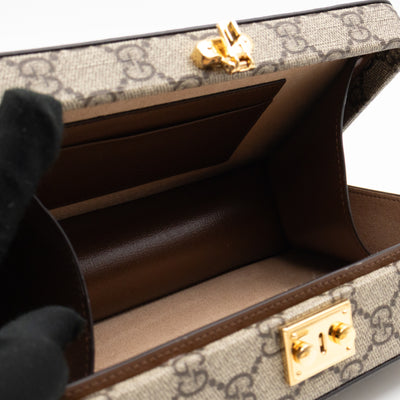 Mini Trunk Bag With Interlocking G GG Supreme Brown Leather