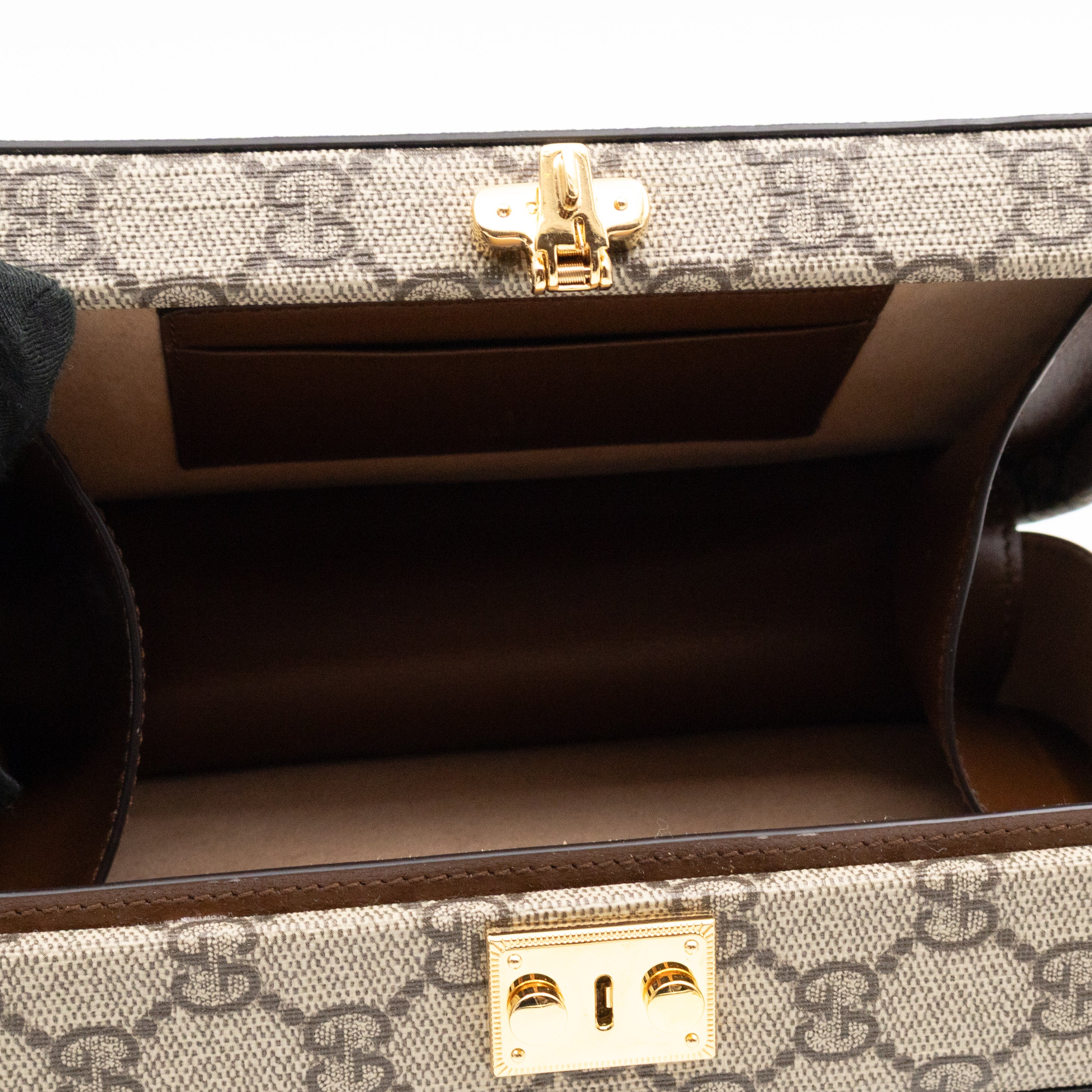 Mini Trunk Bag With Interlocking G GG Supreme Brown Leather