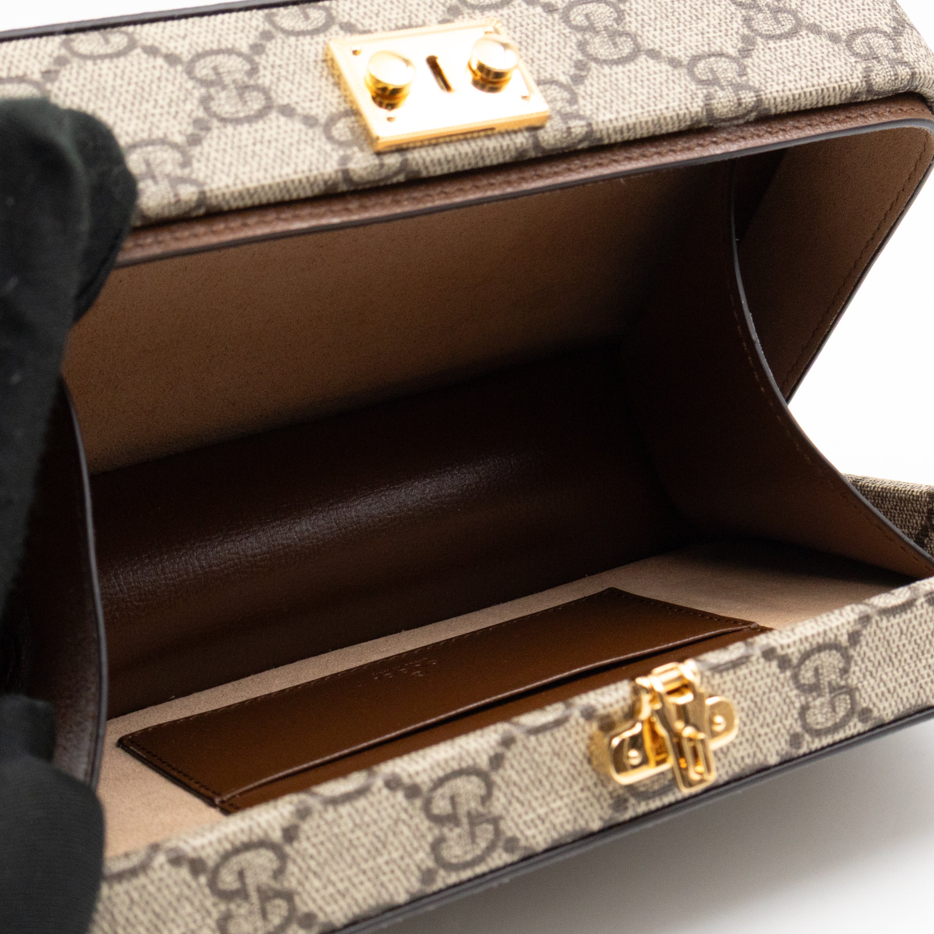 Mini Trunk Bag With Interlocking G GG Supreme Brown Leather