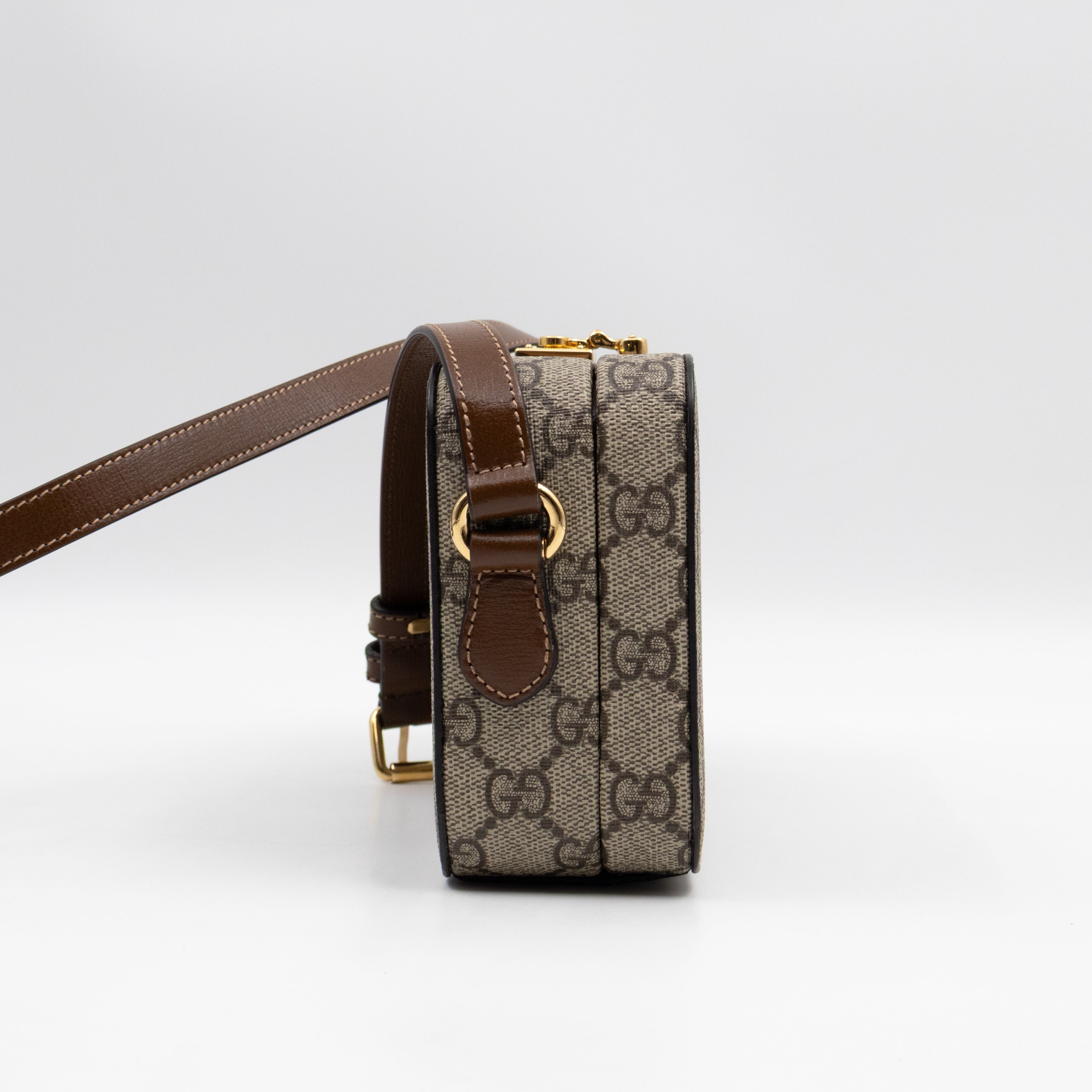 Mini Trunk Bag With Interlocking G GG Supreme Brown Leather