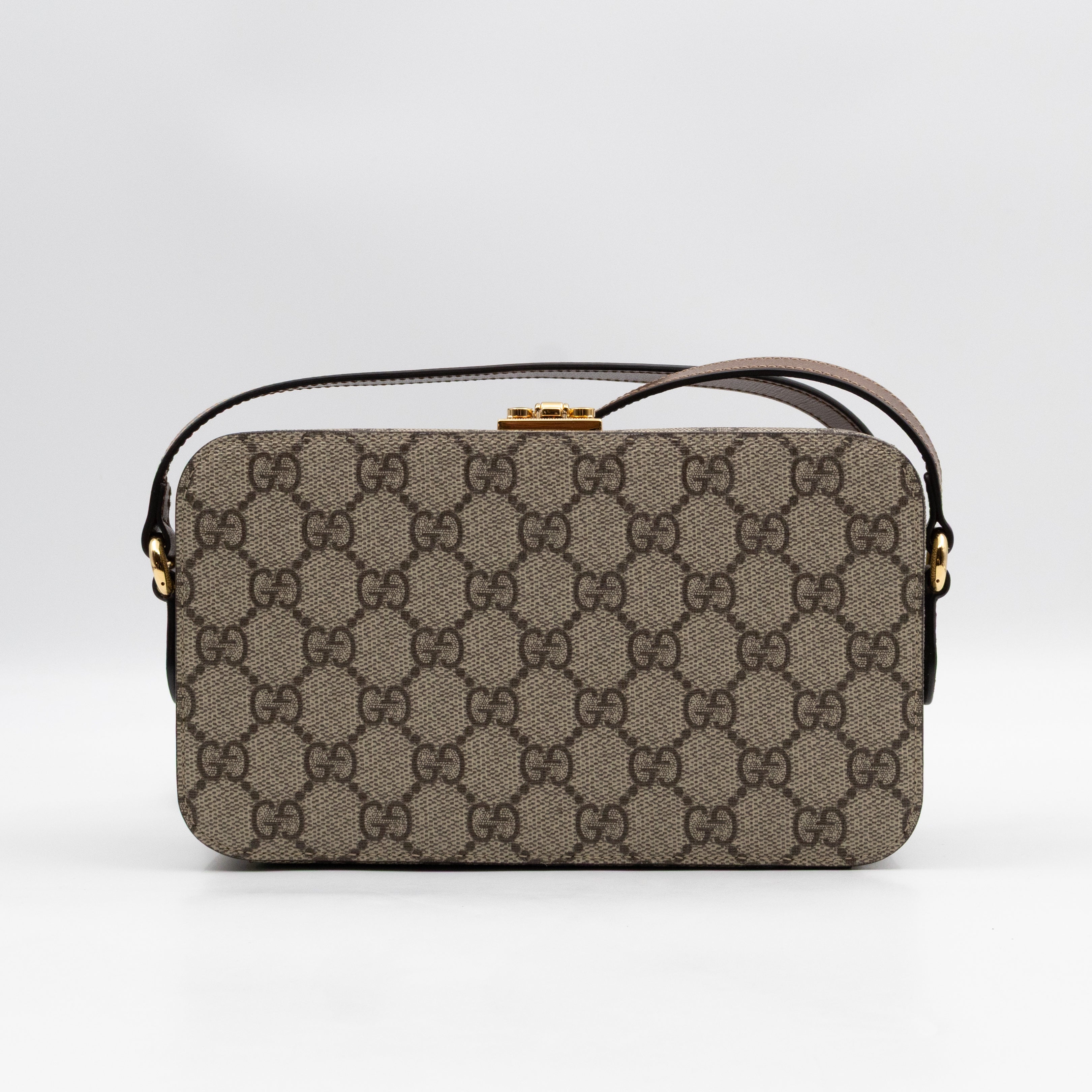 Mini Trunk Bag With Interlocking G GG Supreme Brown Leather