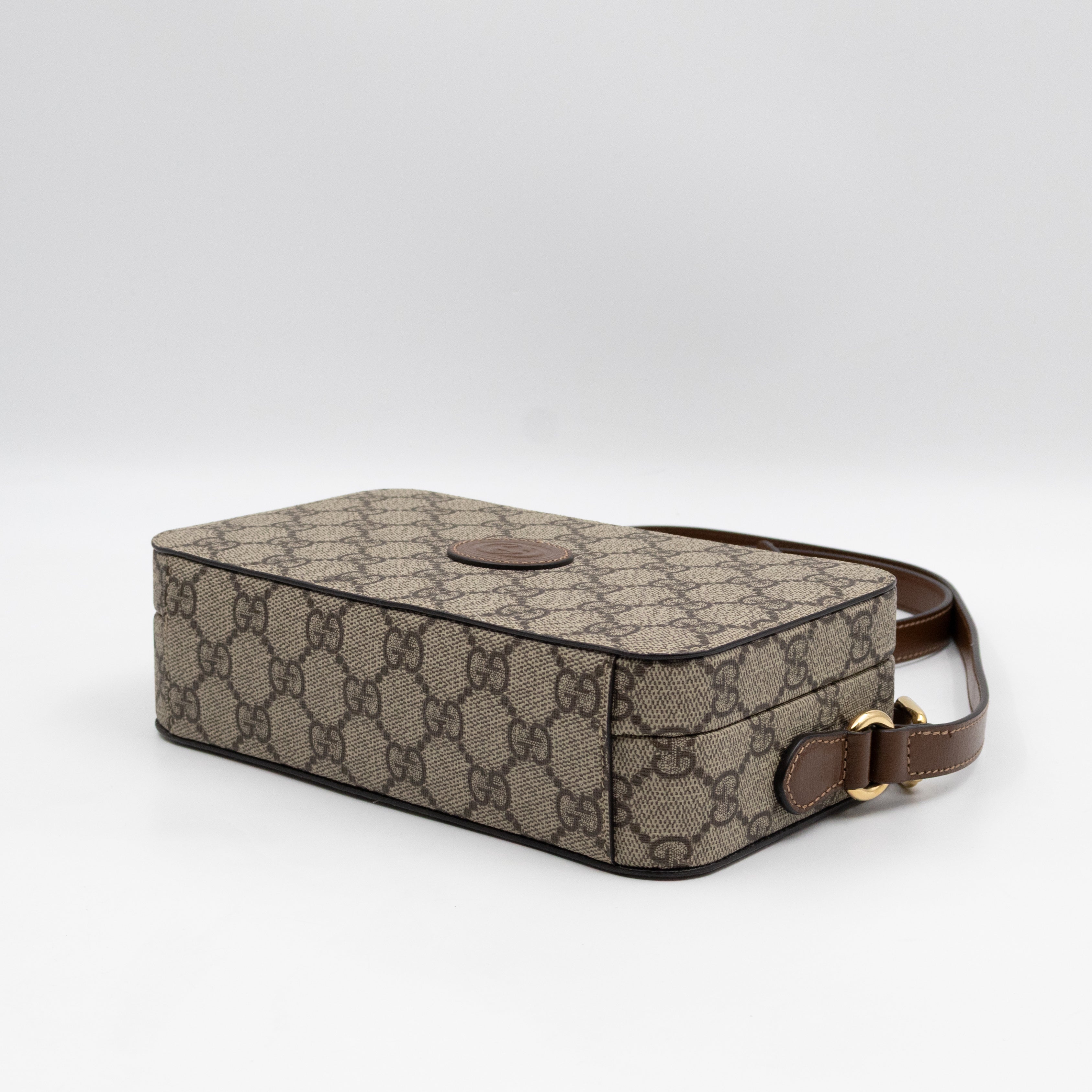 Mini Trunk Bag With Interlocking G GG Supreme Brown Leather