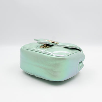 GG Marmont Mini Flap Bag Green Iridescent