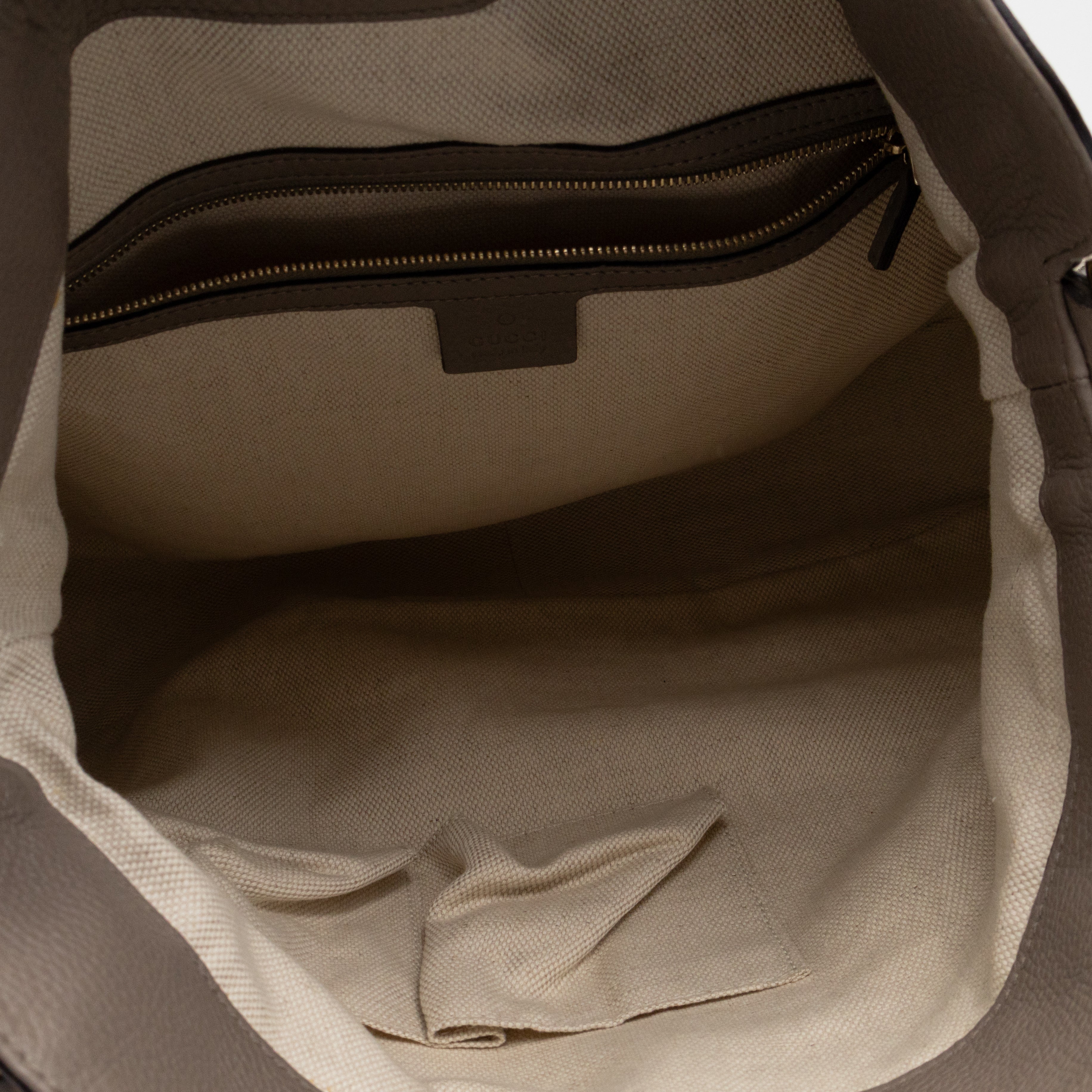 Diana Bamboo Handle Hobo Bag GG Canvas Grey Leather