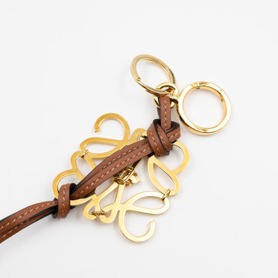 Anagram Charm Tan Calfskin Leather