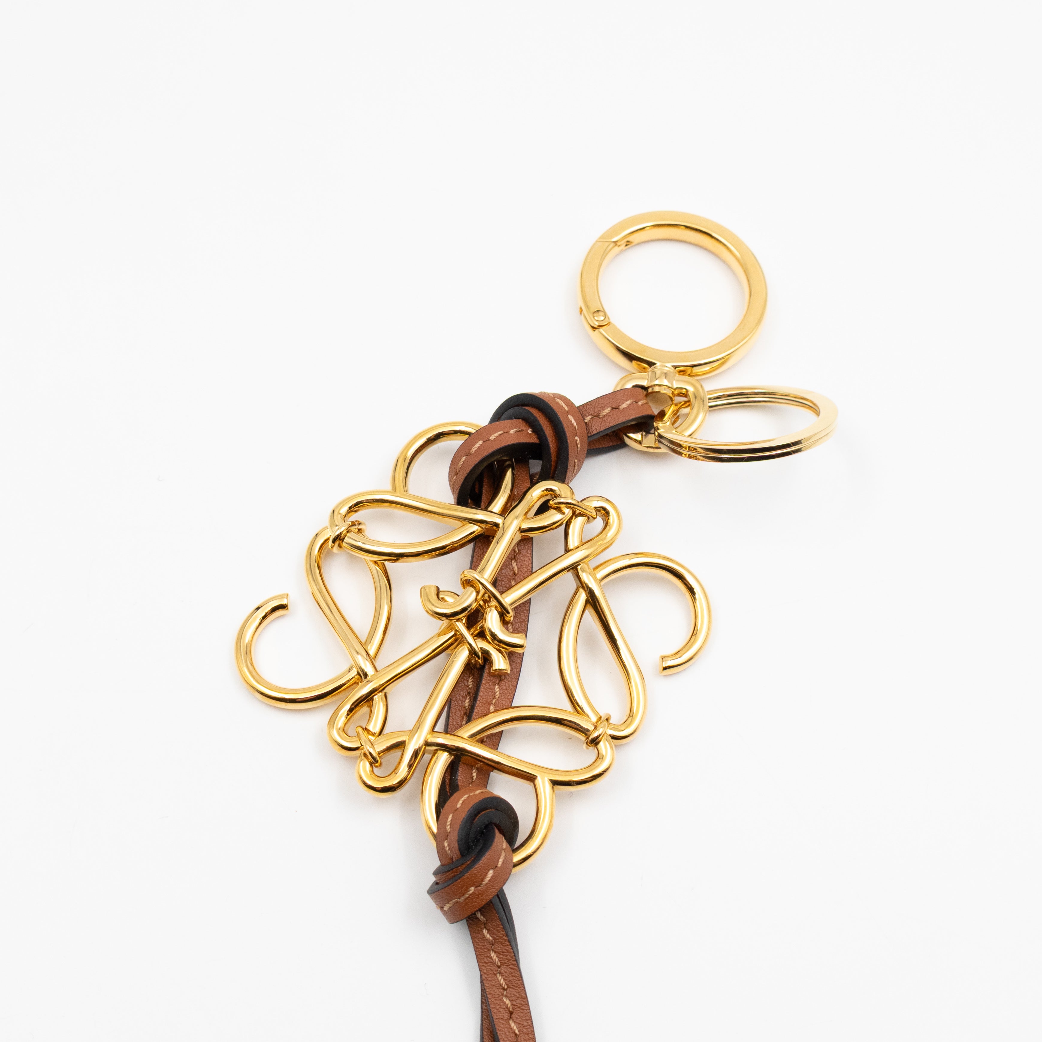 Anagram Charm Tan Calfskin Leather