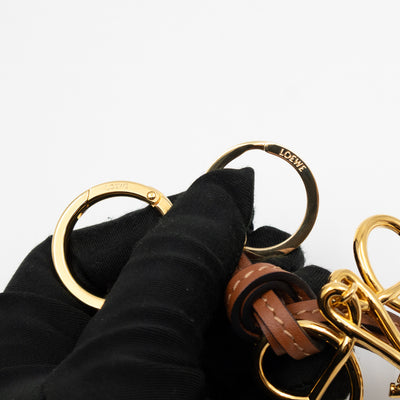 Anagram Charm Tan Calfskin Leather