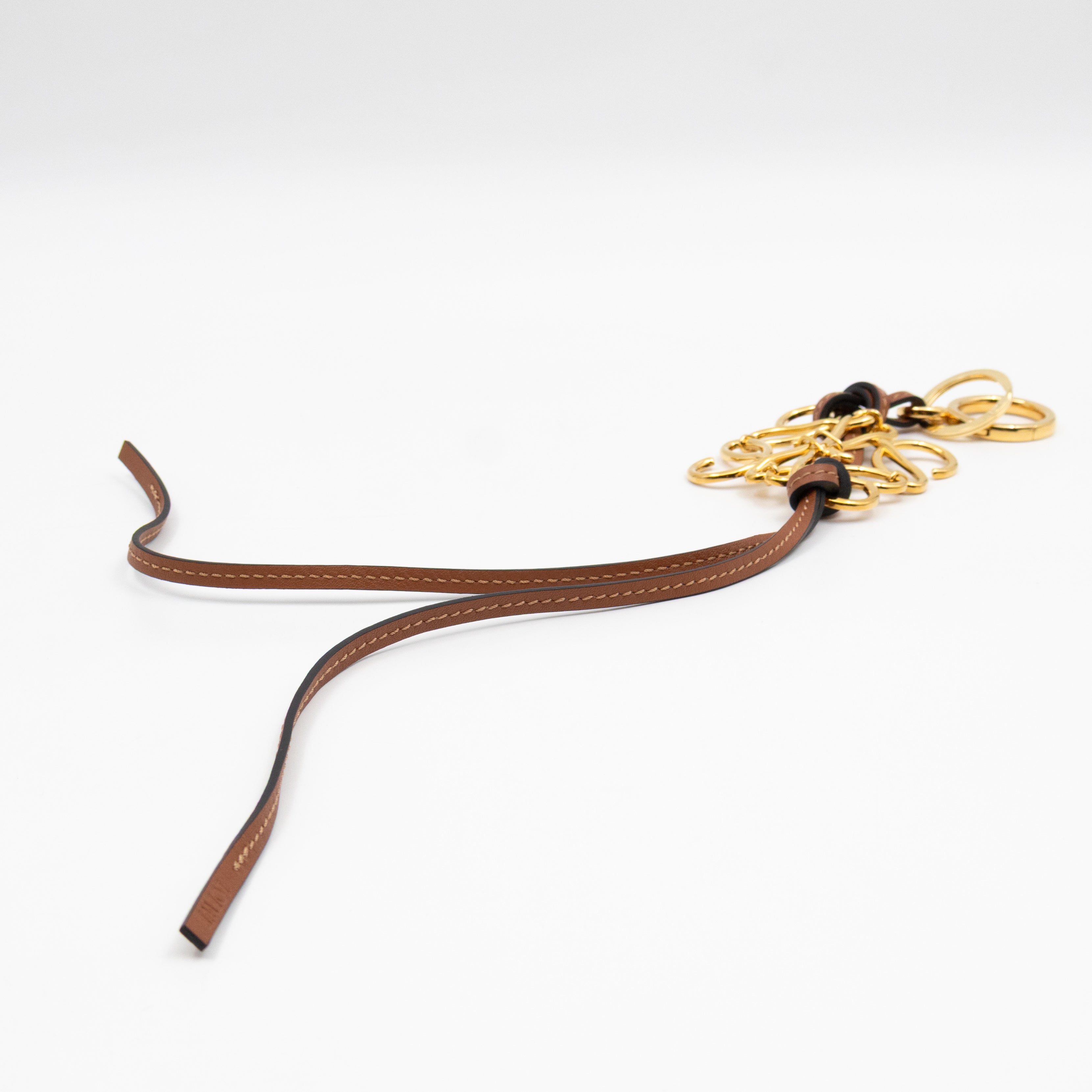 Anagram Charm Tan Calfskin Leather