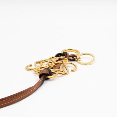 Anagram Charm Tan Calfskin Leather