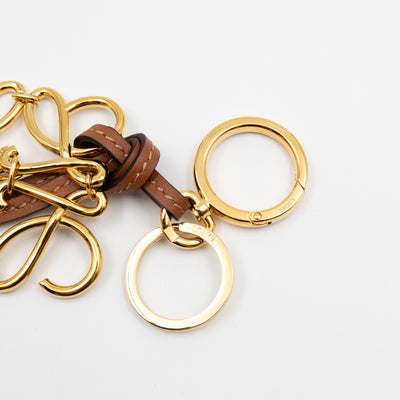Anagram Charm Tan Calfskin Leather