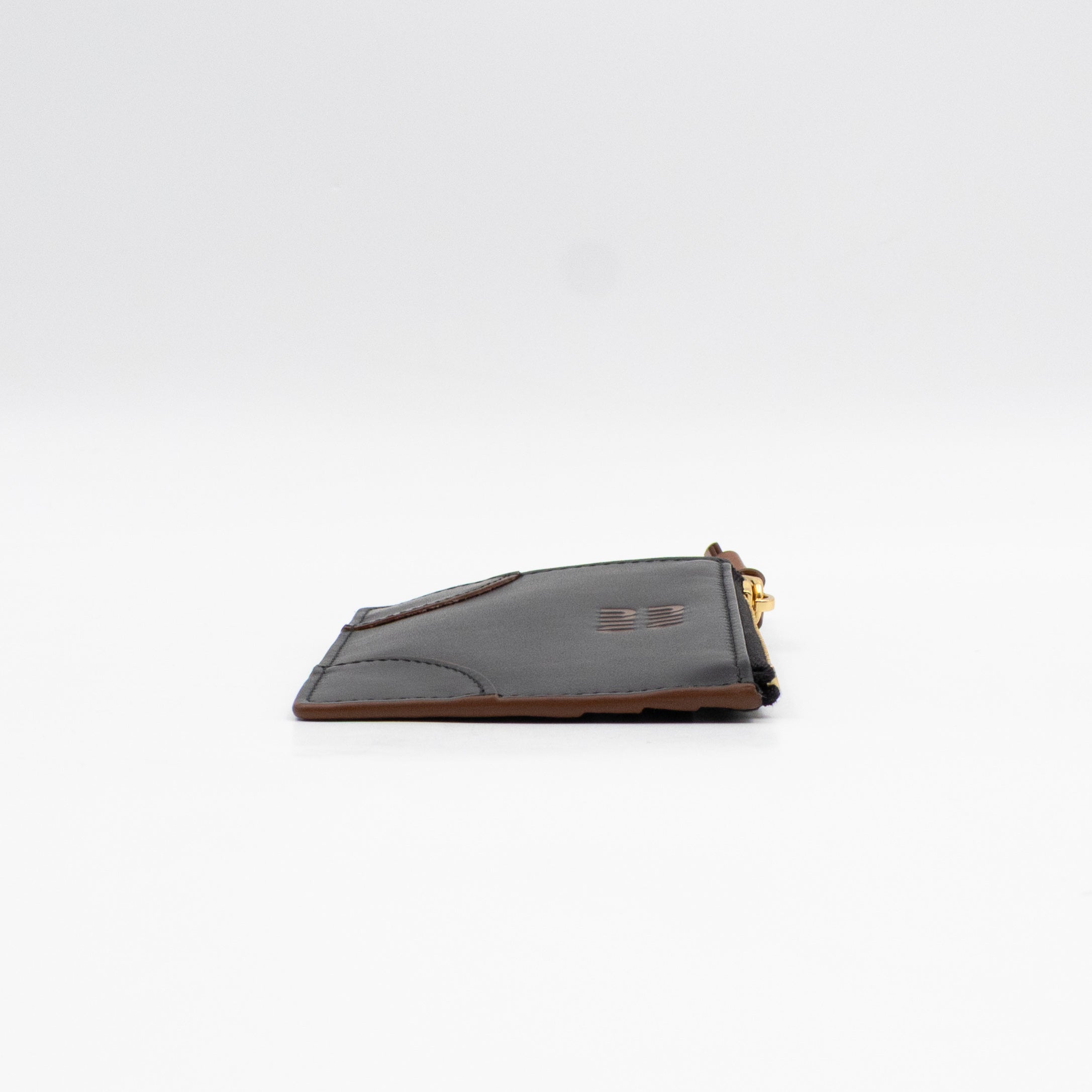 Zipped Card Holder Black Leather