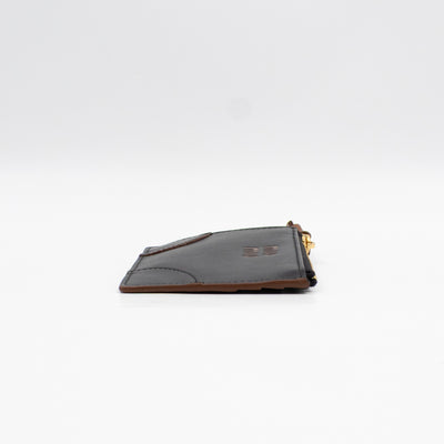 Zipped Card Holder Black Leather