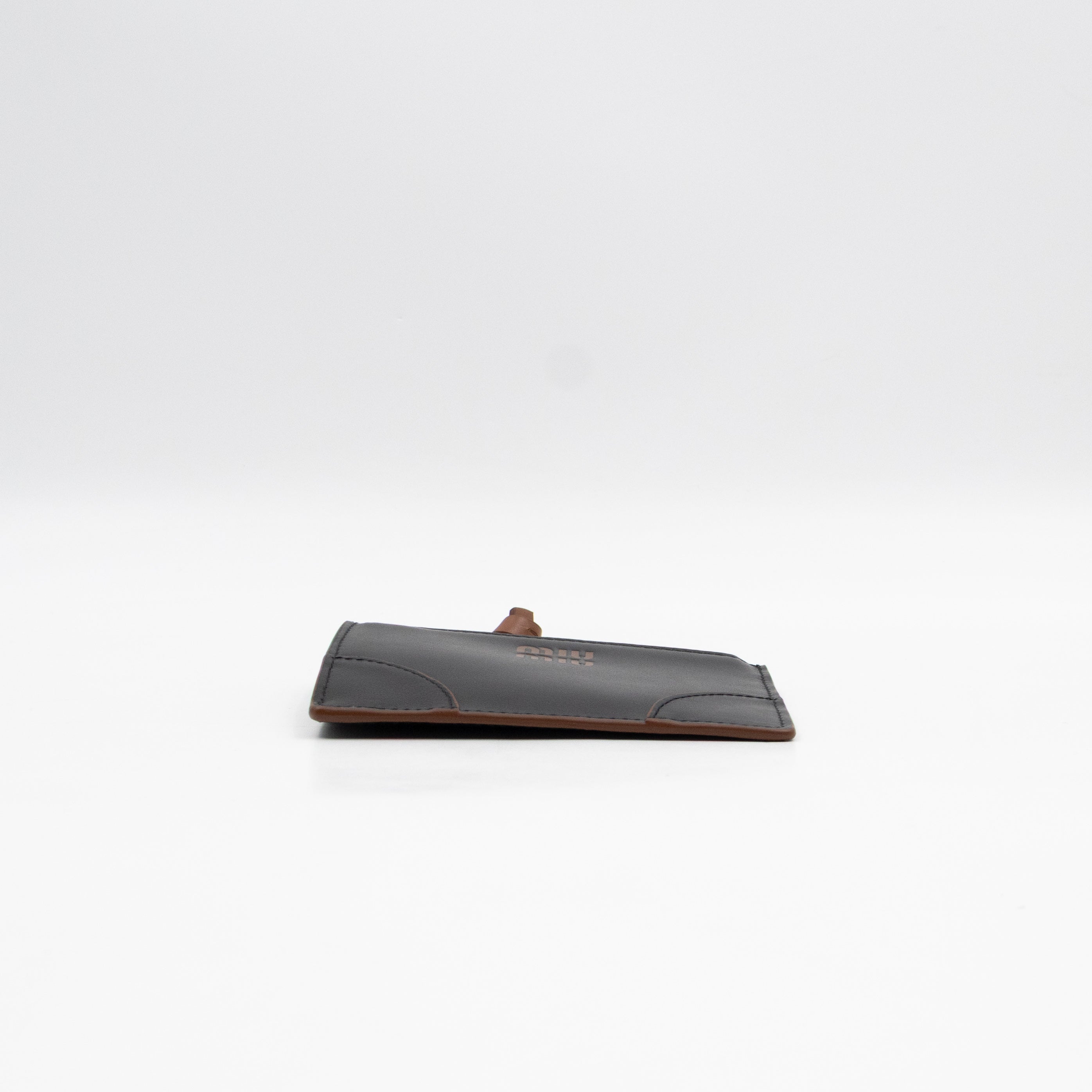 Zipped Card Holder Black Leather