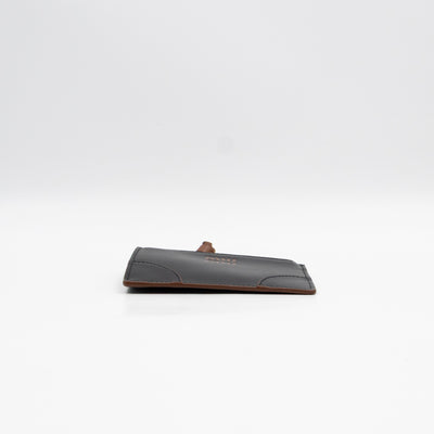 Zipped Card Holder Black Leather