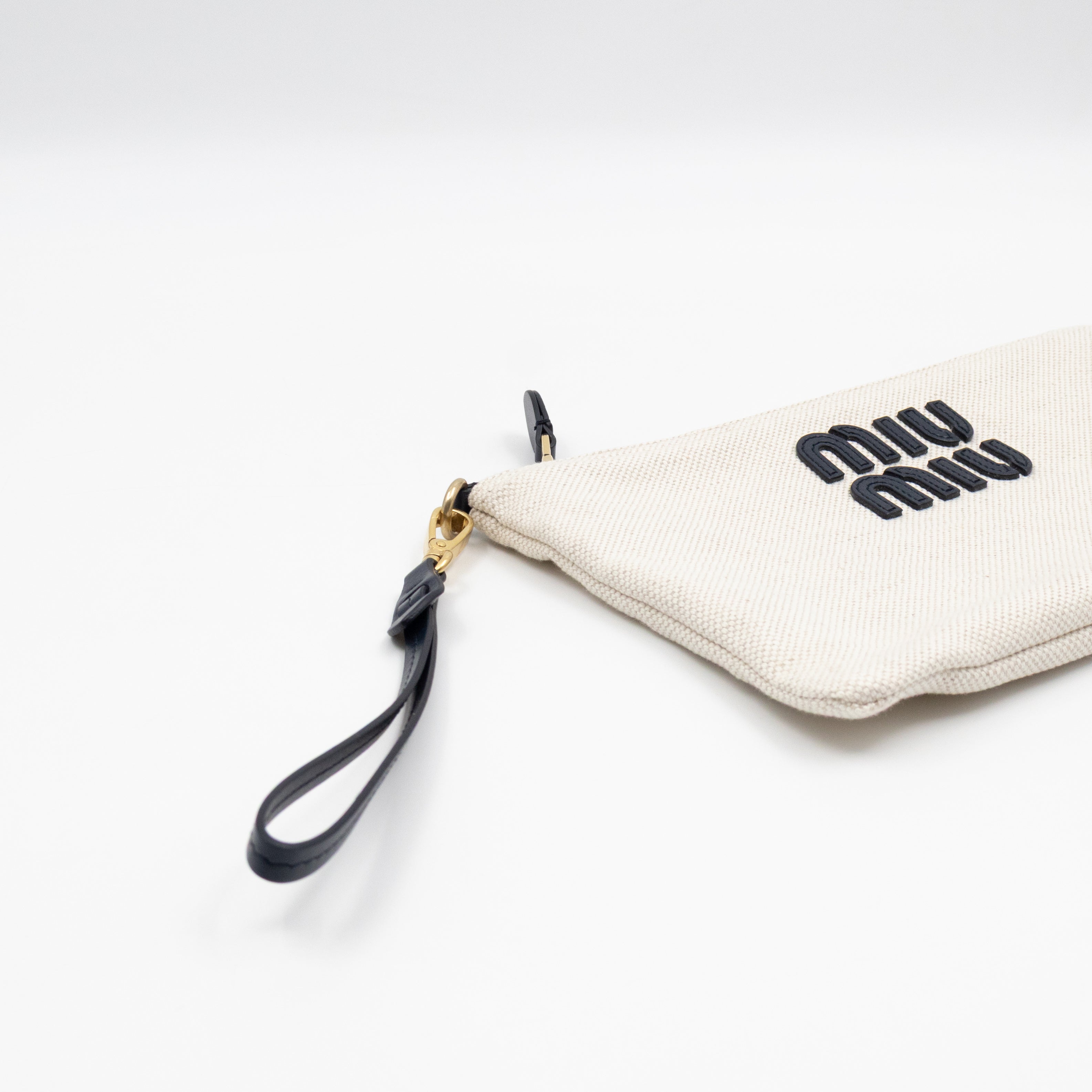 Logo Pouch White Canvas