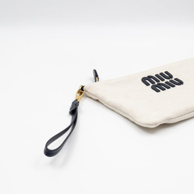 Logo Pouch White Canvas