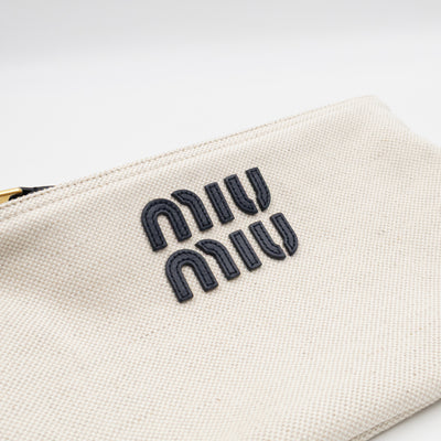 Logo Pouch White Canvas