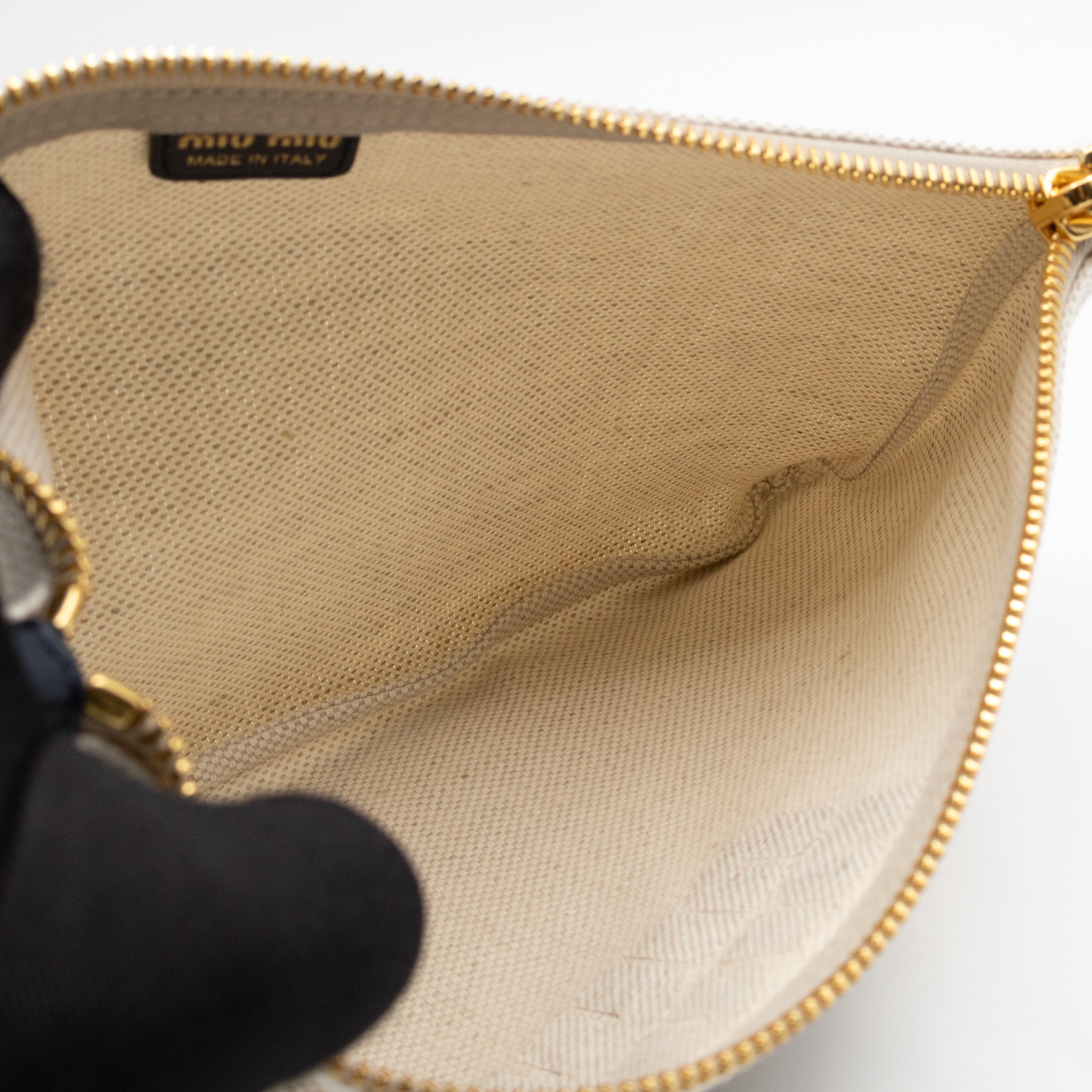 Logo Pouch White Canvas