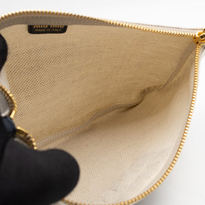 Logo Pouch White Canvas