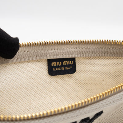 Logo Pouch White Canvas