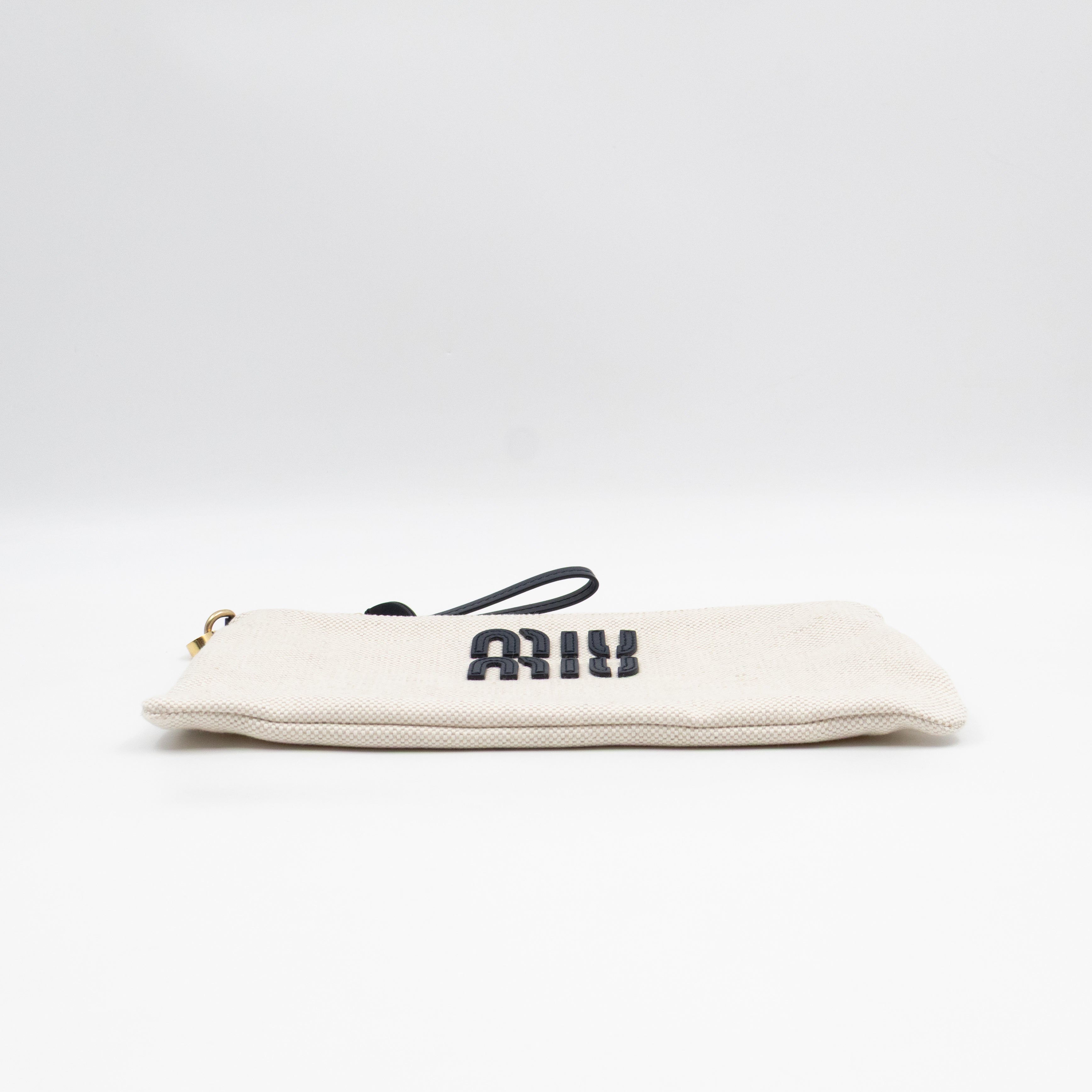 Logo Pouch White Canvas