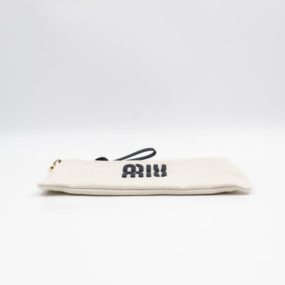 Logo Pouch White Canvas