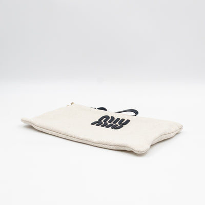 Logo Pouch White Canvas