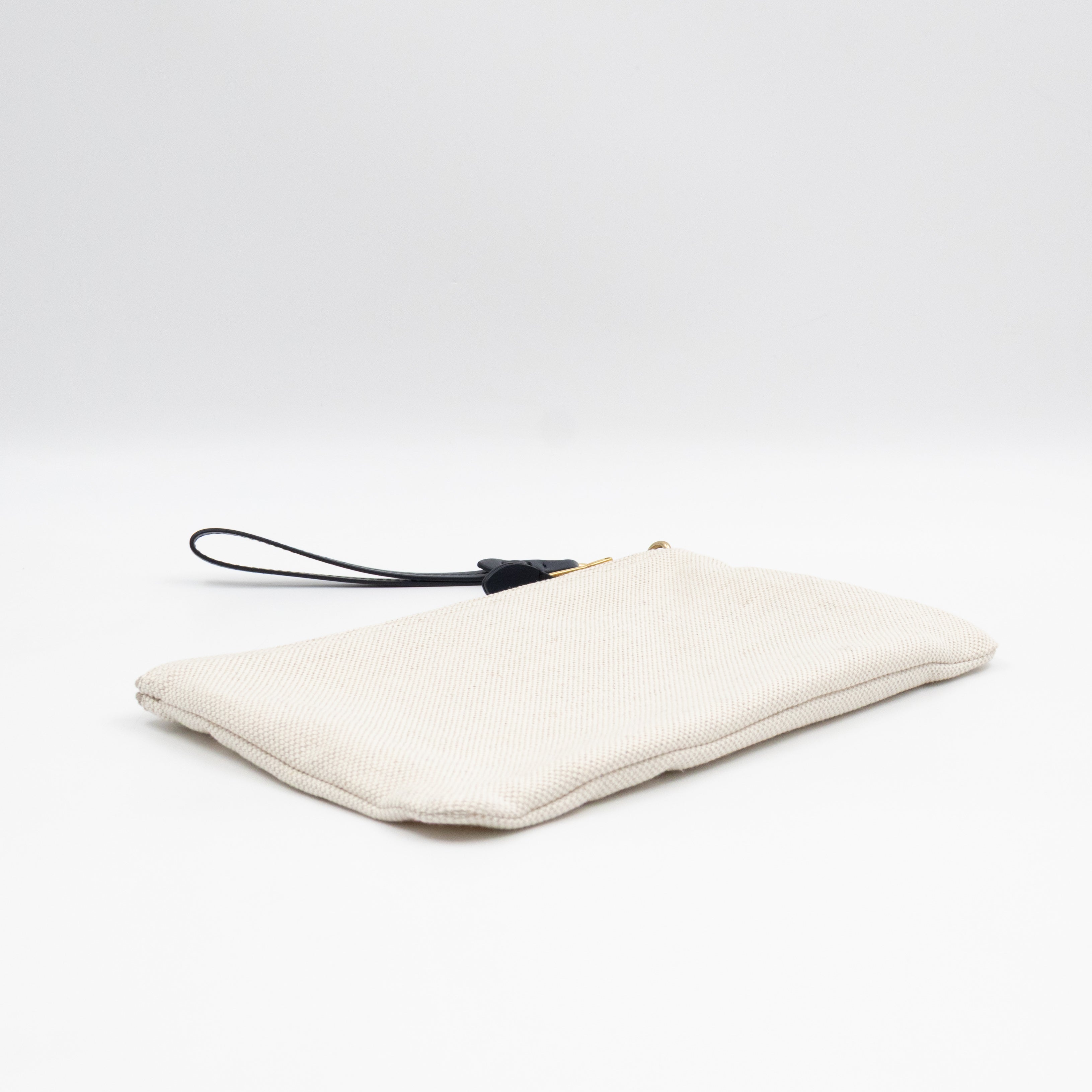 Logo Pouch White Canvas