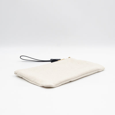 Logo Pouch White Canvas