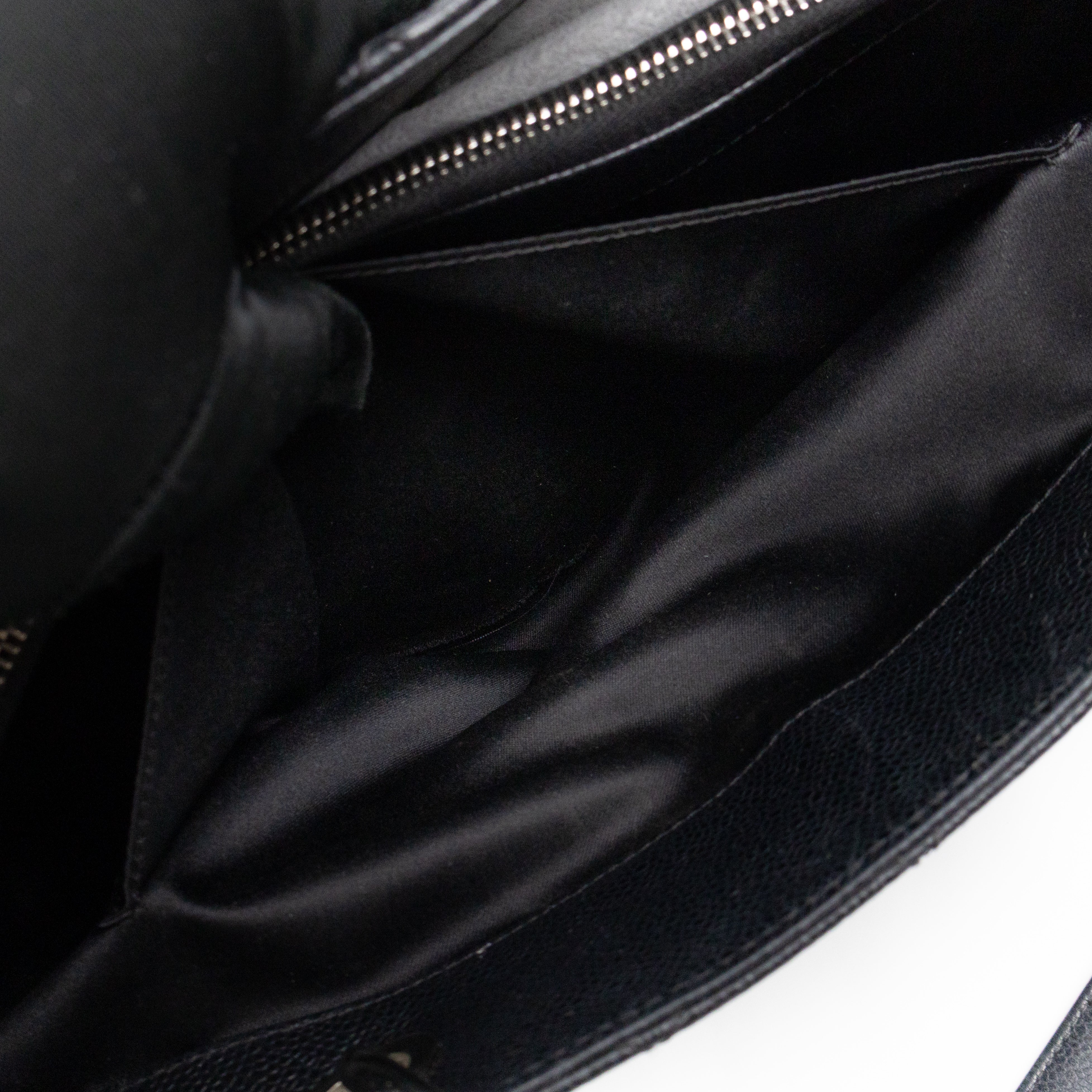 GST Grand Shopping Tote Black Caviar Silver