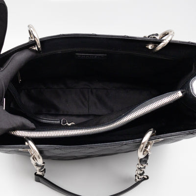 GST Grand Shopping Tote Black Caviar Silver