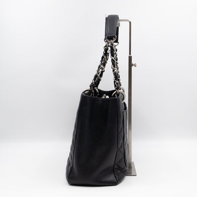 GST Grand Shopping Tote Black Caviar Silver