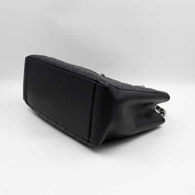 GST Grand Shopping Tote Black Caviar Silver