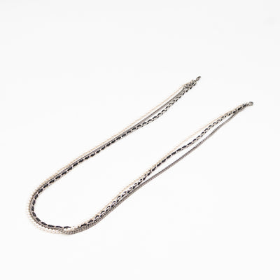 Square Sunglasses With Pearl Triple Chain